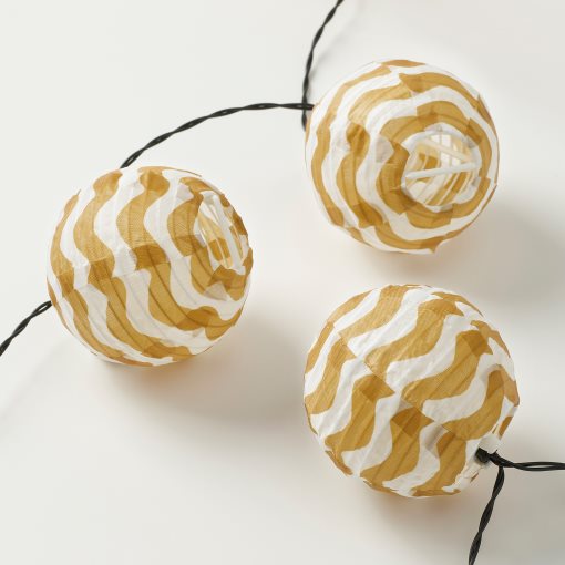 SOLVINDEN, γιρλάντα φωτισμού με ενσωματωμένο φωτισμό LED/12 λαμπτήρες/εξωτερικού χώρου/λειτουργία με μπαταρία, 605.705.87