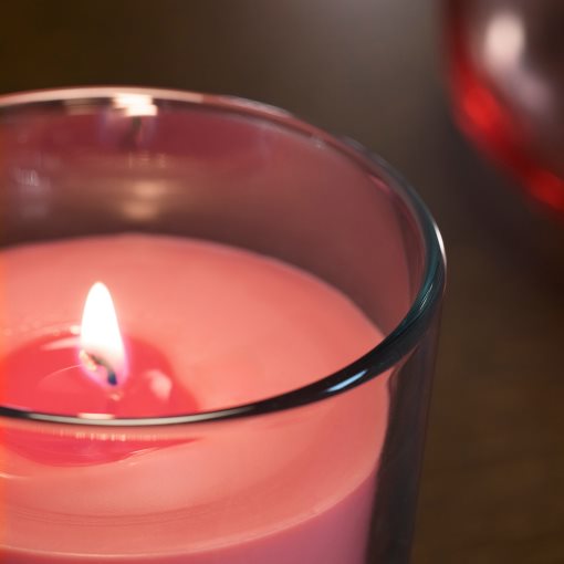 LOTSFÅGEL, scented candle in glass/Watermelon, 20 hr, 606.084.44