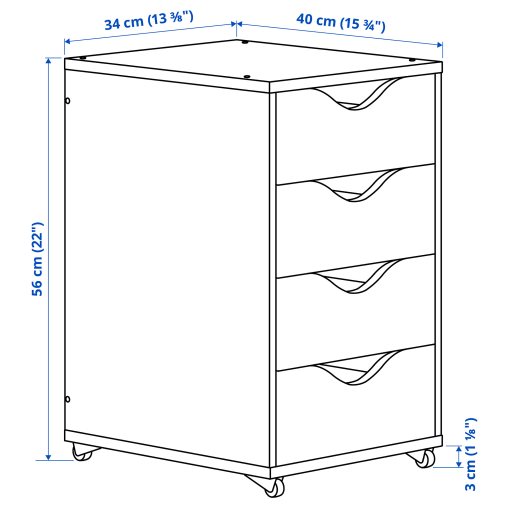 FRIIDROTT, drawer unit on castors, 35x56 cm, 606.090.71