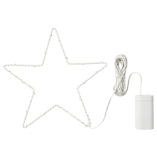 STRÅLA, decoration lighting with built-in LED light source/battery-operated/star-shaped, 27 cm, 606.332.69