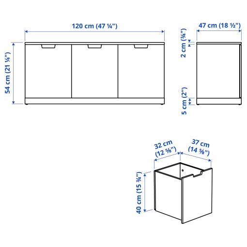 NORDLI, συρταριέρα με 3 συρτάρια, 120X54 cm, 692.765.67