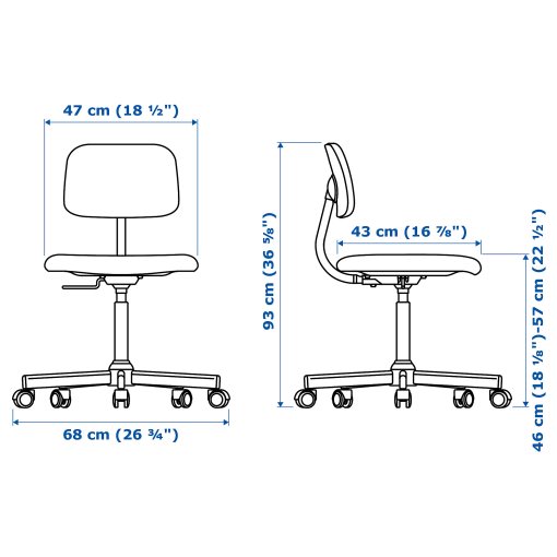 HAUGA/BLECKBERGET, σύνθεση γραφείου και αποθήκευσης με περιστρεφόμενη καρέκλα, 694.364.72