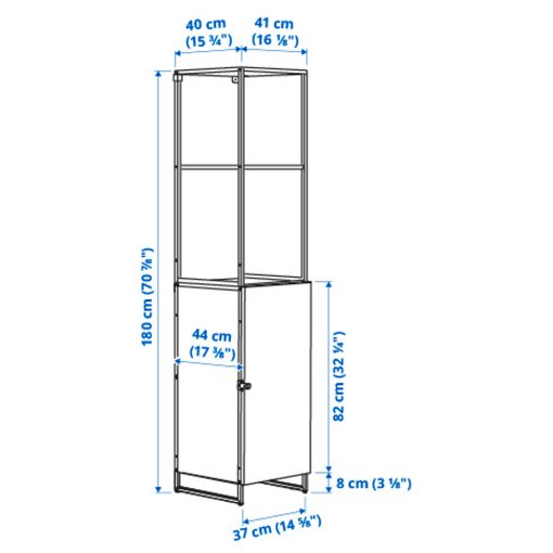 JOSTEIN, shelving unit with door/in/outdoor, 41x44x180 cm, 694.372.35