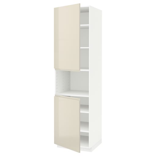 METOD, high cabinet for microwave with 2 doors/shelves, 60x60x220 cm, 694.544.37