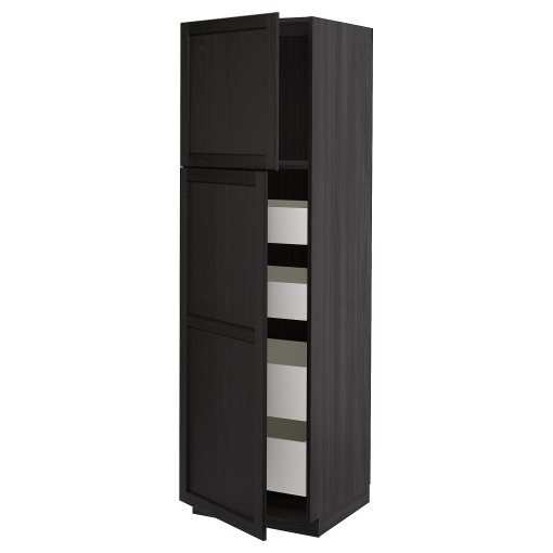 METOD/MAXIMERA, high cabinet with 2 doors/4 drawers, 60x60x200 cm, 694.579.16