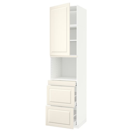 METOD/MAXIMERA, high cabinet for microwave combi with door/3 drawers, 60x60x240 cm, 694.614.52
