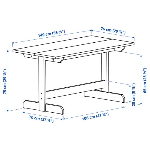 NACKANAS/NACKANAS, table and 4 chairs, 140 cm, 694.675.62