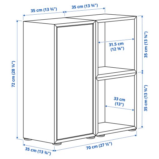 EKET, cabinet combination with feet, 70x35x72 cm, 695.217.38