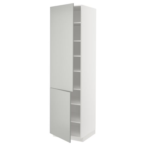 METOD, high cabinet with shelves/2 doors, 60x60x220 cm, 695.387.53