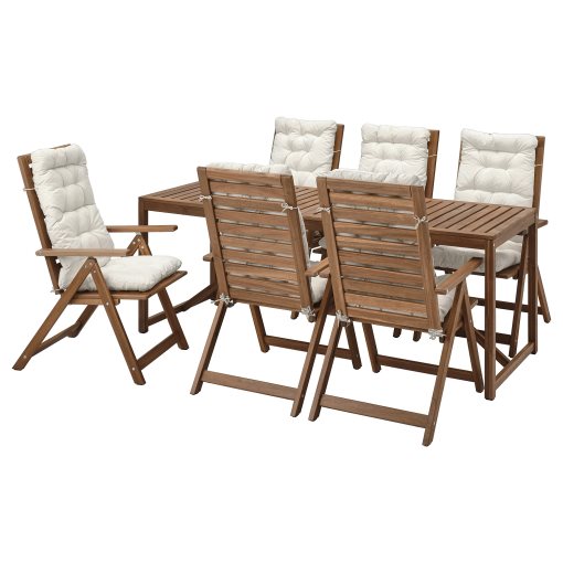 NÄMMARÖ, table with 6 reclining chairs/outdoor, 200x75 cm, 695.753.02