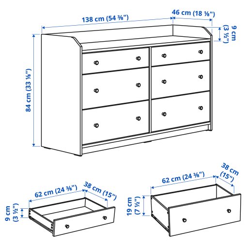 HAUGA, bedroom furniture, set of 2, 695.755.85