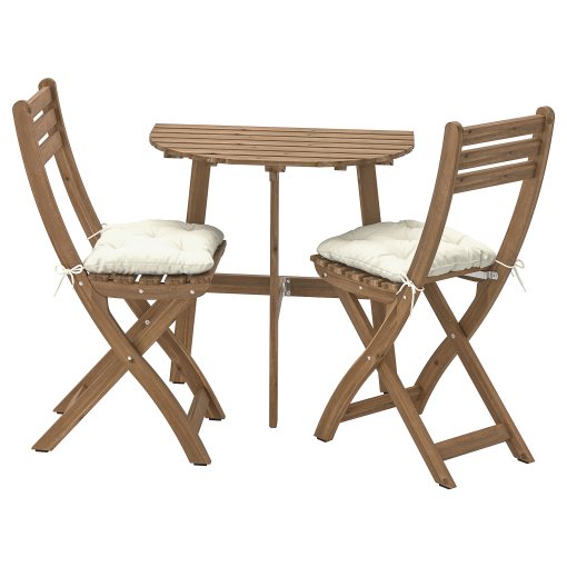 ASKHOLMEN, table for wall and 2 chrairs/foldable/outdoor, 70x44 cm, 695.782.49