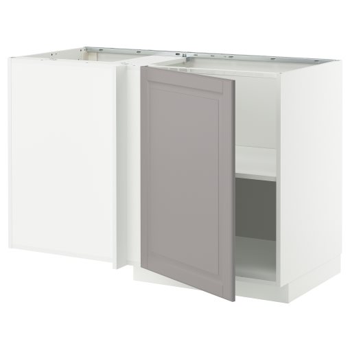 METOD, corner base cabinet with shelf, 128x68 cm, 695.850.18
