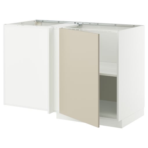 METOD, corner base cabinet with shelf, 128x68 cm, 695.850.23