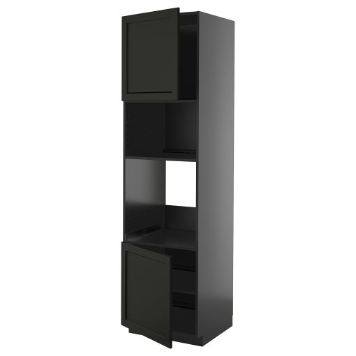 METOD, ψηλό ντουλάπι για φούρνο/μικροκυμάτων με 2 πόρτες/ράφια, 60x60x220 cm, 695.897.71