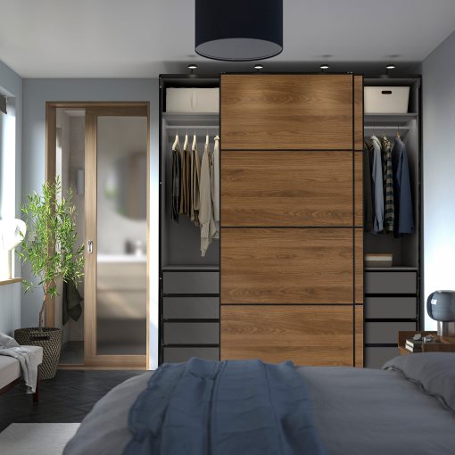 PAX/MEHAMN, wardrobe with sliding doors, 200x66x236 cm, 696.087.79
