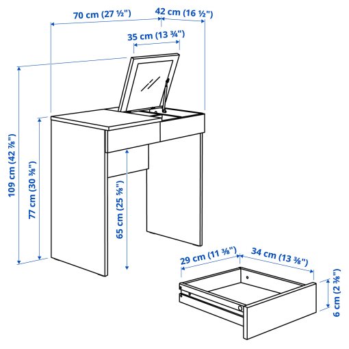 BRIMNES, dressing table, 702.904.59