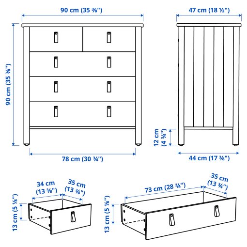 BJÖRKSNÄS, chest of 5 drawers, 704.072.99