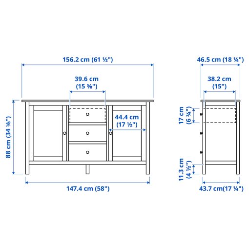 HEMNES, sideboard, 157x88 cm, 704.762.59