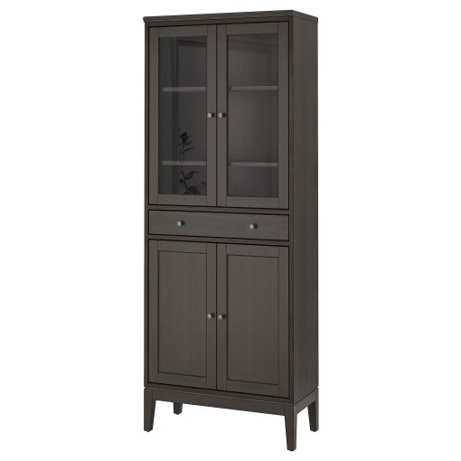 IDANÄS, high cabinet with glass-doors and 1 drawer, 81x39x211 cm, 704.878.37
