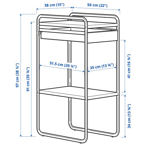 SUNNERSTA, μονάδα αποθήκευσης, 56x38 cm, 705.002.78