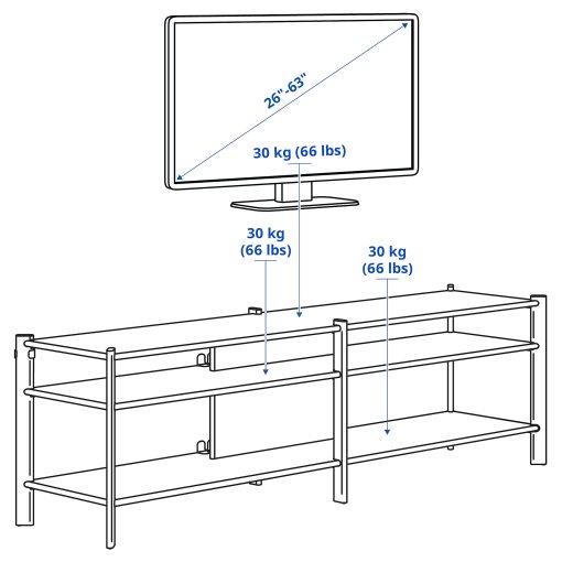 JÄTTESTA, έπιπλο TV, 160x40x49 cm, 705.089.34