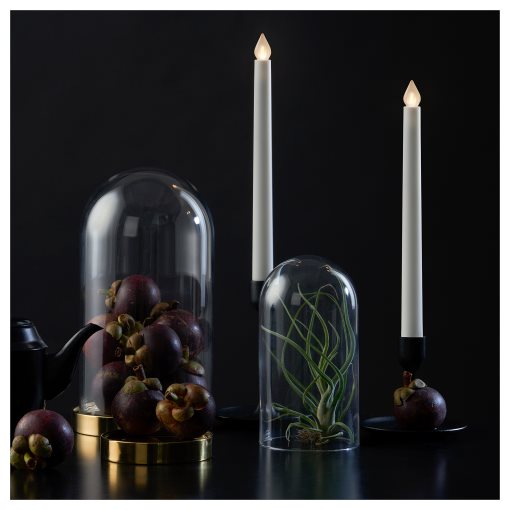 ÄDELLÖVTRÄD, candle with built-in LED light source/indoor/2 pack, 28 cm, 705.202.62