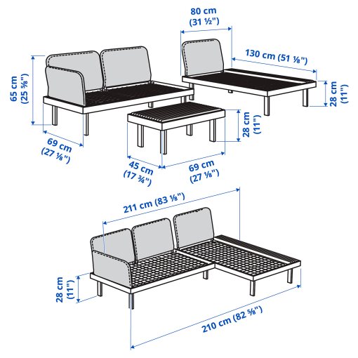 REVSKAR, 3-seat conversation set, 705.437.39