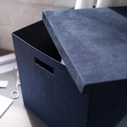 GJÄTTA, κουτί αποθήκευσης με καπάκι/βελούδο, 32x35x32 cm, 705.704.31