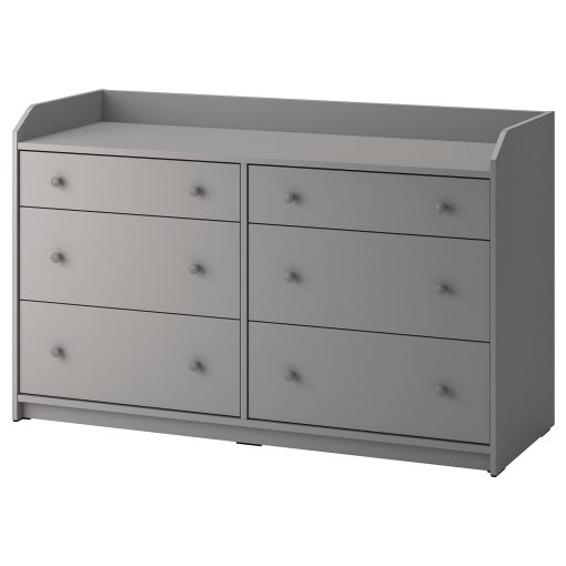 HAUGA, chest of 6 drawers, 138x46x84 cm, 705.815.33