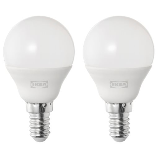 SOLHETTA, λαμπτήρας LED E14 470 lumen/γλόμπος, 2 τεμ., 705.839.66