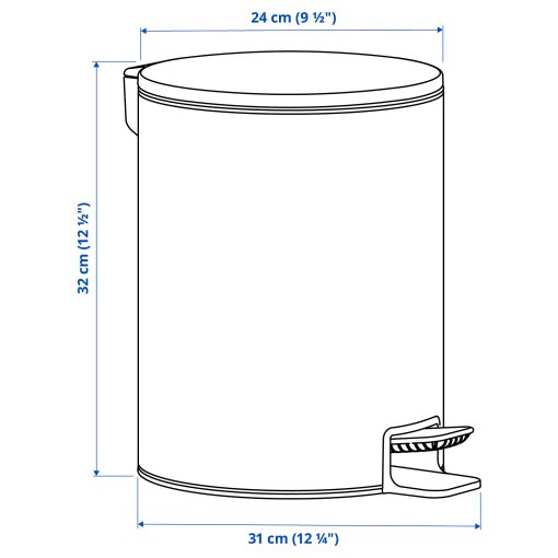 TURRIDNING, pedal bin, 9 l, 705.954.03