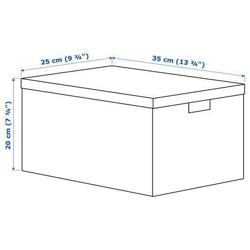 TJENA, storage box with lid, 25x35x20 cm, 706.010.55