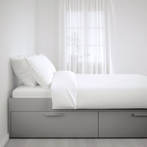 BRIMNES, bed frame with storage, 140x200 cm, 706.027.95