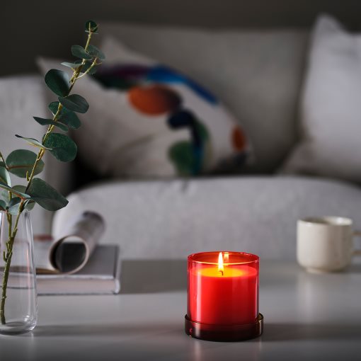 DVÄRGHÖK, scented candle in glass with lid/Citrus flower, 50 hr, 706.059.30