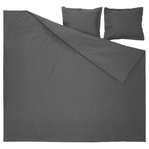 HAMPFLOCKEL, duvet cover and 2 pillowcases, 240x220/50x60 cm, 706.064.30