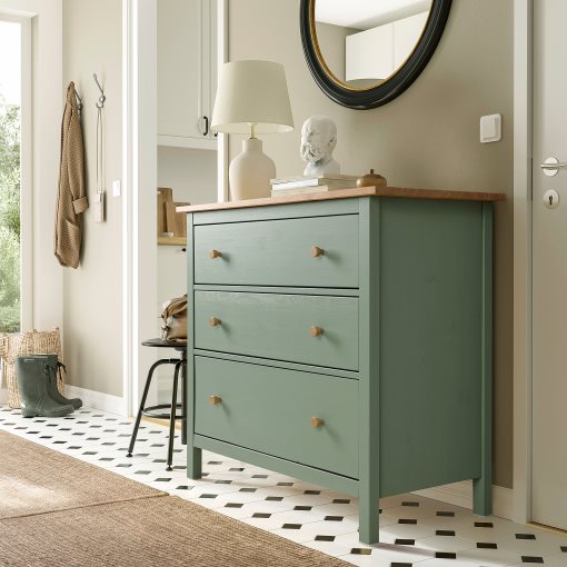 HEMNES, συρταριέρα με 3 συρτάρια, 108x96 cm, 706.107.38