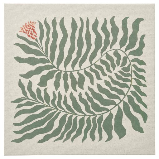 GRÖNMES, picture/checkered flower, 56x56 cm, 706.240.09