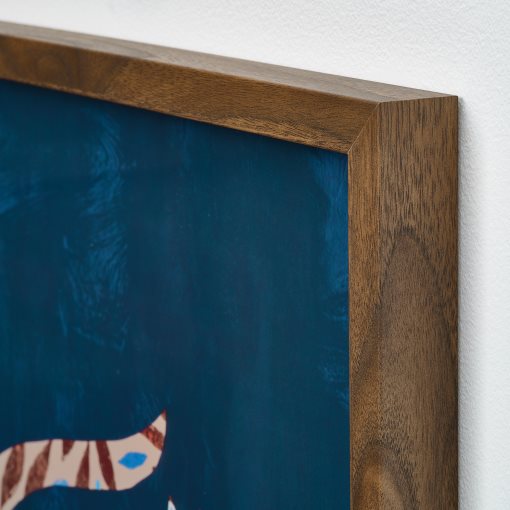 RODALM, frame with poster/leaf cat, 50x70 cm, 706.240.14