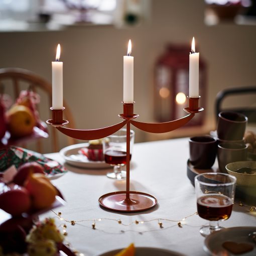 VINTERFINT, candlestick for 3 candles, 24 cm, 706.342.68