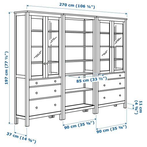 HEMNES, σύνθεση αποθήκευσης με πόρτες/συρτάρια, 792.338.03