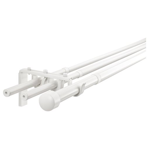 RACKA/HUGAD, triple curtain rod combination, 120-210 cm, 793.995.96