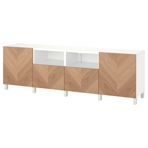 BESTÅ, TV bench with doors and drawers soft closing, 240x42x74 cm, 794.359.38