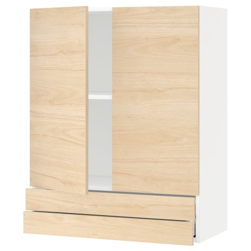 METOD/MAXIMERA, ντουλάπι τοίχου με 2 πόρτες/2 συρτάρια, 80x100 cm, 794.549.84
