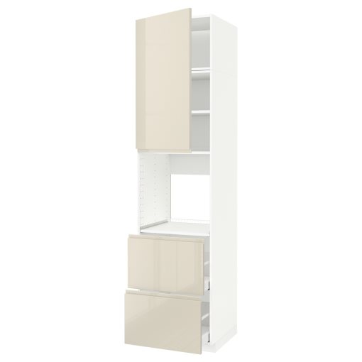 METOD/MAXIMERA, ψηλό ντουλάπι για φούρνο με πόρτα/2 συρτάρια, 60x60x240 cm, 794.628.80