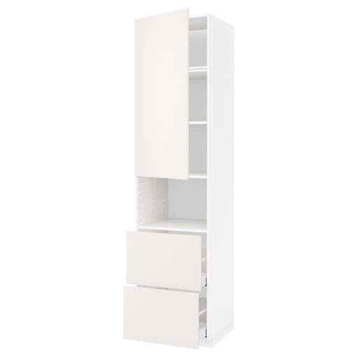 METOD/MAXIMERA, ψηλό ντουλάπι για φούρνο μικρoκυμάτων με πόρτα/2 συρτάρια, 60x60x240 cm, 794.680.66