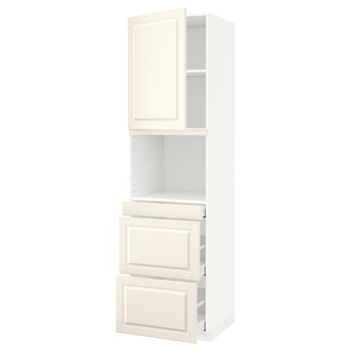 METOD/MAXIMERA, high cabinet for microwave combi with door/3 drawers, 60x60x220 cm, 794.682.74