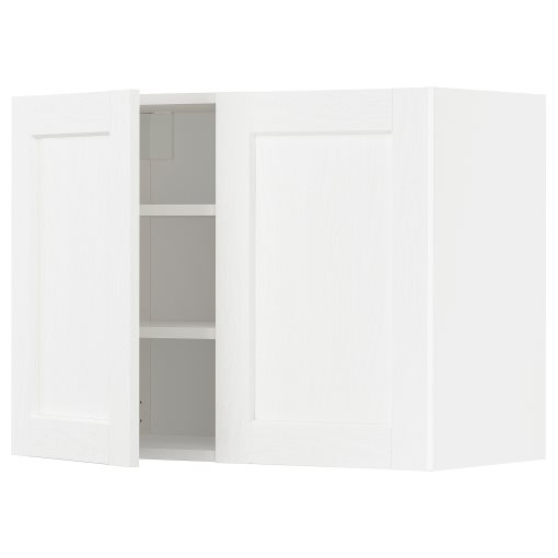 METOD, ντουλάπι τοίχου με ράφια/2 πόρτες, 80x60 cm, 794.734.64