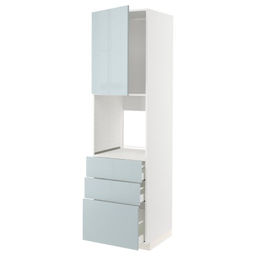 METOD/MAXIMERA, high cabinet for oven with door/3 drawers, 60x60x220 cm, 794.793.62