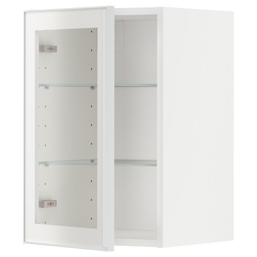 METOD, wall cabinet with shelves/glass door, 40x60 cm, 794.905.43